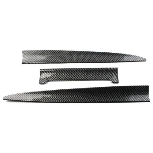 3 Pcs Carbon Fiber PVC Car Rear Wing Lip Spoiler Tail Trunk Roof Trim Universal