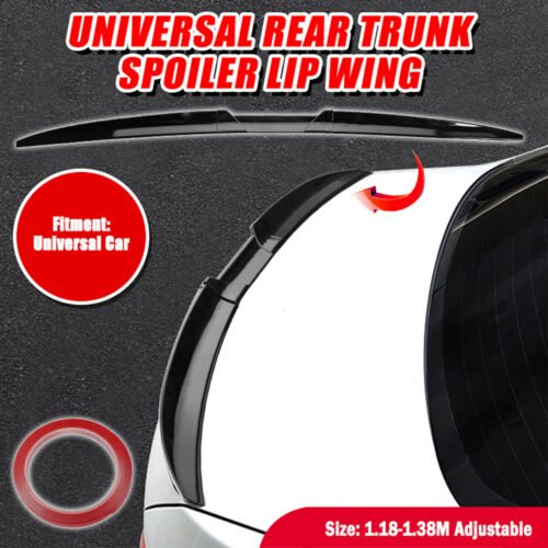 3PCS Black Car Rear Trunk Wing Lip Trim Spoiler Tail Trunk Roof Universal