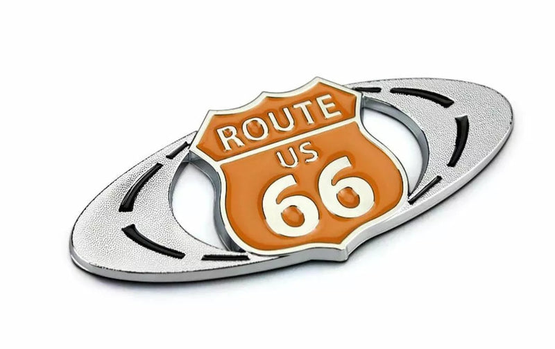 1pc 3D Metal ROUTE US 66 Car Side Fender Rear Trunk Emblem Badge Sticker Decals for Universal Cars for Moto Bike Decorative