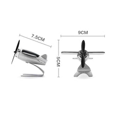 1pc Aircraft Solar Car Air Freshener Aromatherapy Car Interior Decoration Accessories Perfume Diffuser (Black)