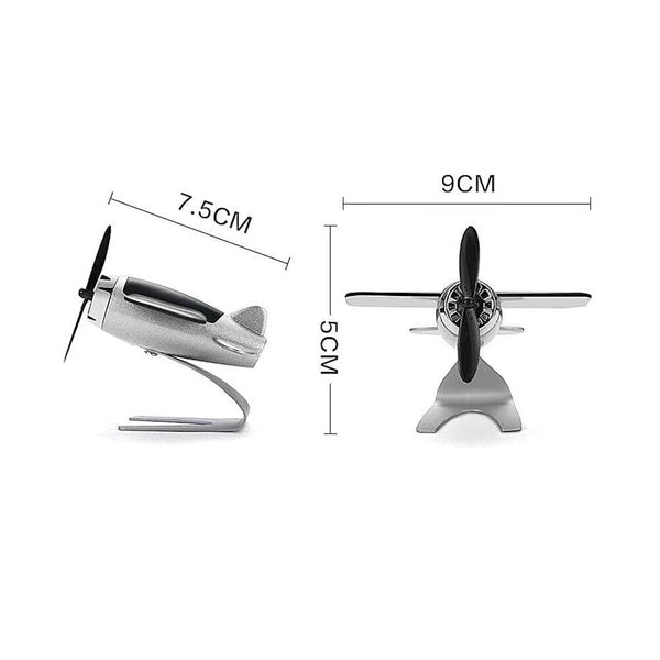 1pc Aircraft Solar Car Air Freshener Aromatherapy Car Interior Decoration Accessories Perfume Diffuser (Black)