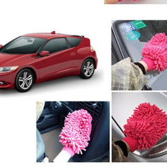 1Pc Assorted Colour Double Sided Microfiber Premium Wash Mitt Hand Gloves Duster