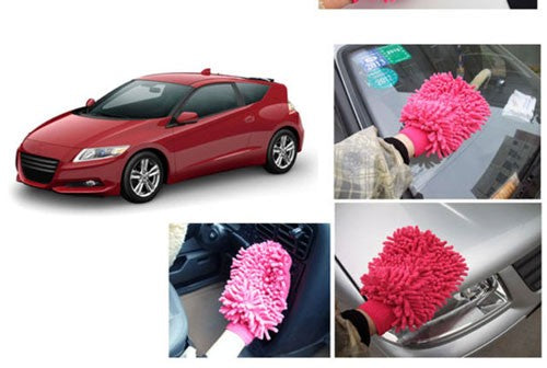 1Pc Assorted Colour Double Sided Microfiber Premium Wash Mitt Hand Gloves Duster