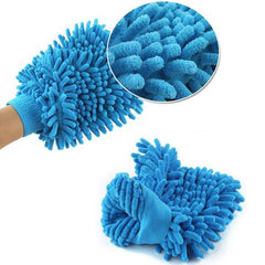 1Pc Assorted Colour Double Sided Microfiber Premium Wash Mitt Hand Gloves Duster