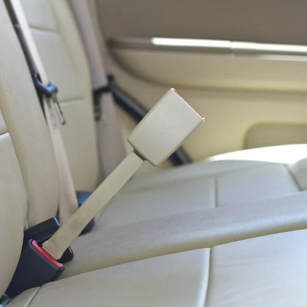 1pc Beige Seat Belt Extender, 10 inch Seatbelt Extender, Car Buckle Extender with 7/8 Inch Metal Tongue, Safety Belt Extension Accessory for Most Car