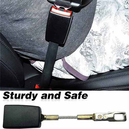 1pc Beige Seat Belt Extender, 10 inch Seatbelt Extender, Car Buckle Extender with 7/8 Inch Metal Tongue, Safety Belt Extension Accessory for Most Car