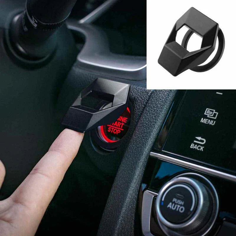 1pc Car Aluminum Engine Start Stop Engine Push Button Protection Cover Trim Sticker