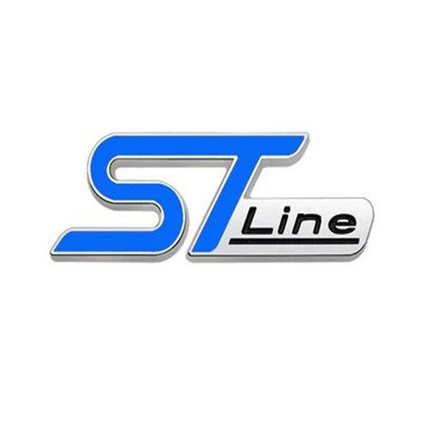 1pc Blue ST Black Line 3D Metal Emblem Badge Stickers For Car Truck Bike