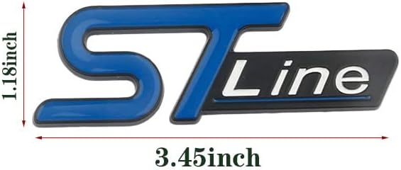 1pc ST Line 3D Metal Emblem Badge Stickers For Car Truck Bike
