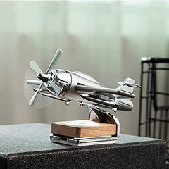 1pc Fighter Plane Solar Air Fragrance Car Perfume Auto Rotation Fan With Solar Powered With Organic Fragrance Air Fresheners Perfume Diffuser (Silver_Black, Random)