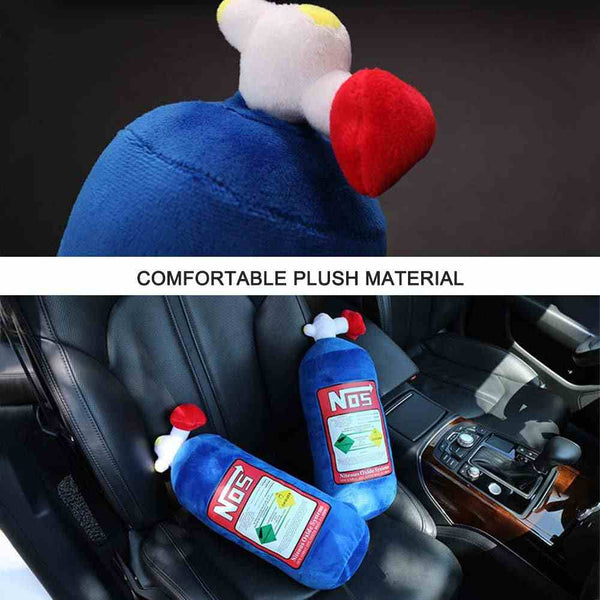 1pc NOS Nitrous Oxide Bottle Car Decor Headrest Cushion Creative Plush Pillow