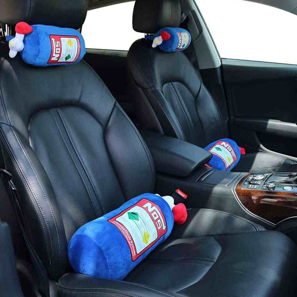 1pc NOS Nitrous Oxide Bottle Car Decor Headrest Cushion Creative Plush Pillow