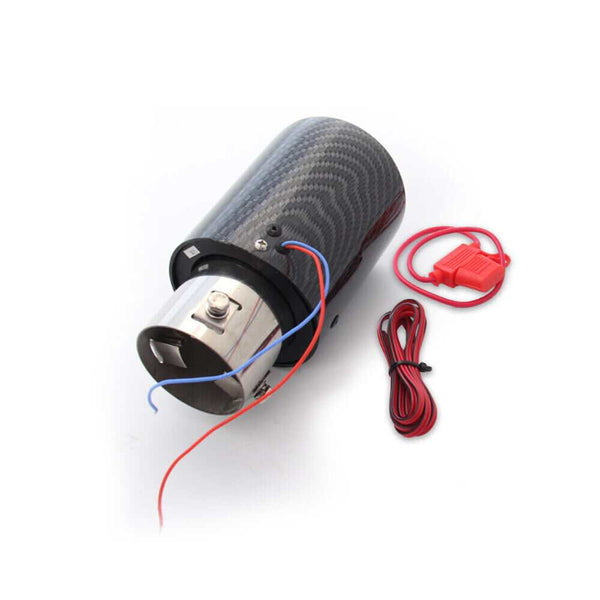 1pc Red 63mm Inlet Car Muffler Exhaust Tip Tail Pipe Light LED Carbon Fiber Accessories