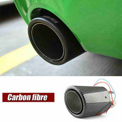 1pc Red 63mm Inlet Car Muffler Exhaust Tip Tail Pipe Light LED Carbon Fiber Accessories