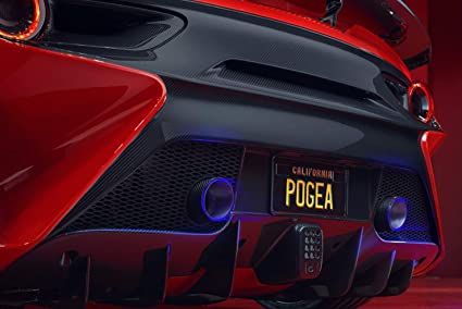 1pc RED Akrap Carbon Fiber Universal Glow In Tips LED Lamp Exhaust Tips Pipe Fit For Any Car(Size : 63-89)