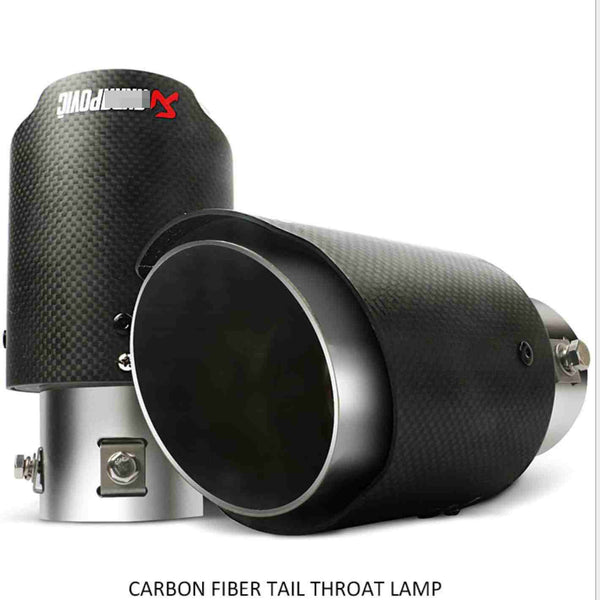 1pc RED Akrap Carbon Fiber Universal Glow In Tips LED Lamp Exhaust Tips Pipe Fit For Any Car(Size : 63-89)
