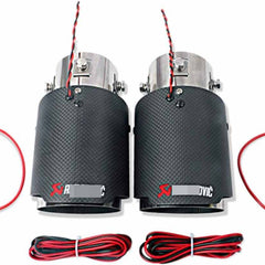 1pc RED Akrap Carbon Fiber Universal Glow In Tips LED Lamp Exhaust Tips Pipe Fit For Any Car(Size : 63-89)