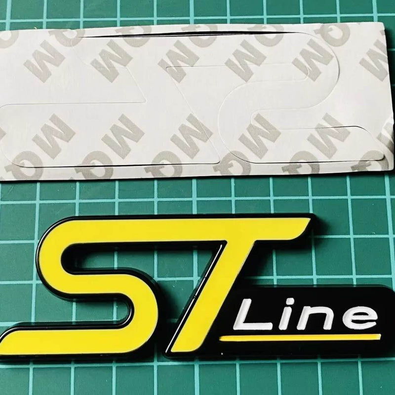 1pc ST Line 3D Metal Emblem Badge Stickers For Car Truck Bike