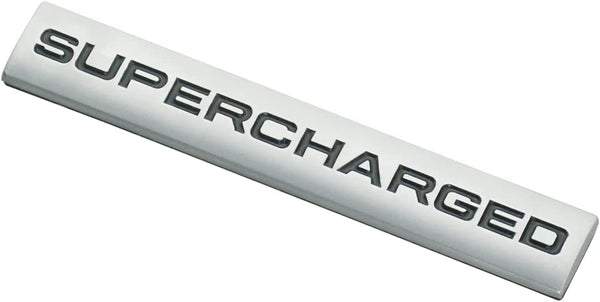 1pcs Chrome Black SUPERCHARGED 3D Metal Car Sticker Emblem Badge Car Bike Decorative
