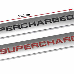 1pcs Chrome Red SUPERCHARGED 3D Metal Car Sticker Emblem Badge Car Bike Decorative