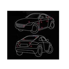 Black Muge Power 2pcs Universal Logo Car Metal Alloy Body Side Fender Emblem(Metal)