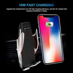 2 in 1 Automatic Clamping Wireless Car Charger Mount, Car Air Vent Cell Phone Holder Mount Fast Charging Automatic Open and Clamp