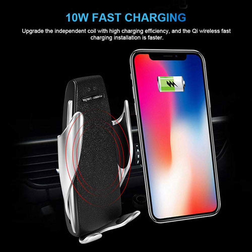 2 in 1 Automatic Clamping Wireless Car Charger Mount, Car Air Vent Cell Phone Holder Mount Fast Charging Automatic Open and Clamp