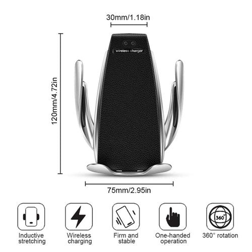 2 in 1 Automatic Clamping Wireless Car Charger Mount, Car Air Vent Cell Phone Holder Mount Fast Charging Automatic Open and Clamp