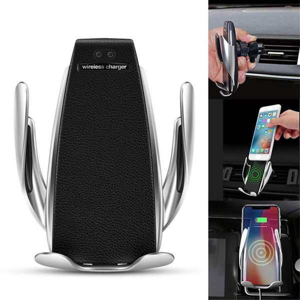 2 in 1 Automatic Clamping Wireless Car Charger Mount, Car Air Vent Cell Phone Holder Mount Fast Charging Automatic Open and Clamp