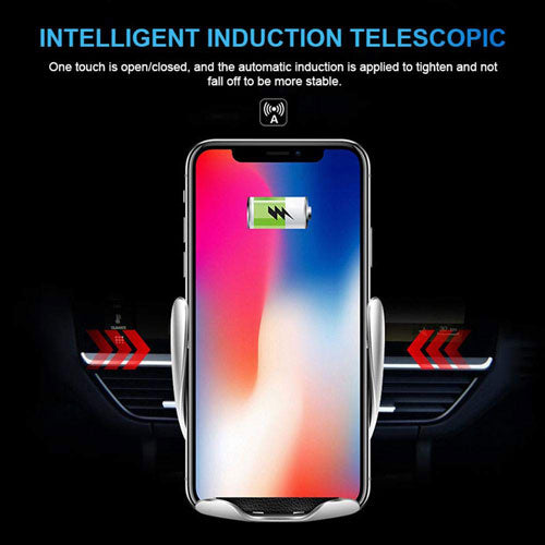 2 in 1 Automatic Clamping Wireless Car Charger Mount, Car Air Vent Cell Phone Holder Mount Fast Charging Automatic Open and Clamp