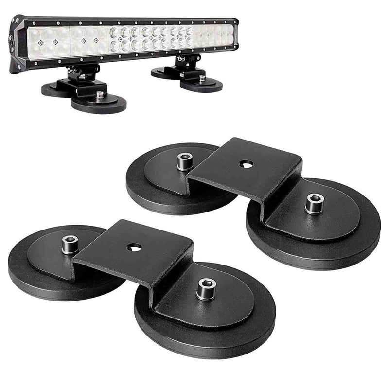2 Pack Light Bar Magnetic Mount Bracket, Work Light Base Magnet, Powerful LED Light Magnetic Mount Holder with Rubber Pad for Off-road Driving Lamp, Emergency Light, Roof Light Bar, Fog Light