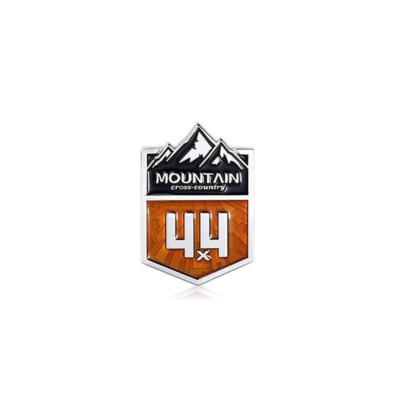 4x4 Mountain Cross Country Metal Car Sticker, Off Road Racing Decal, Chrome Emblem Badge for Off-Road Vehicle