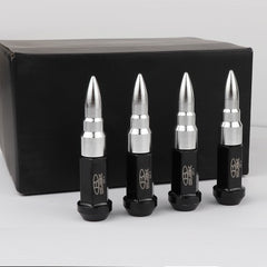 20pcs 12x1.25 / 1.5 Forged Steel Lug Nuts Extended Bullet Design 89mm True Spike