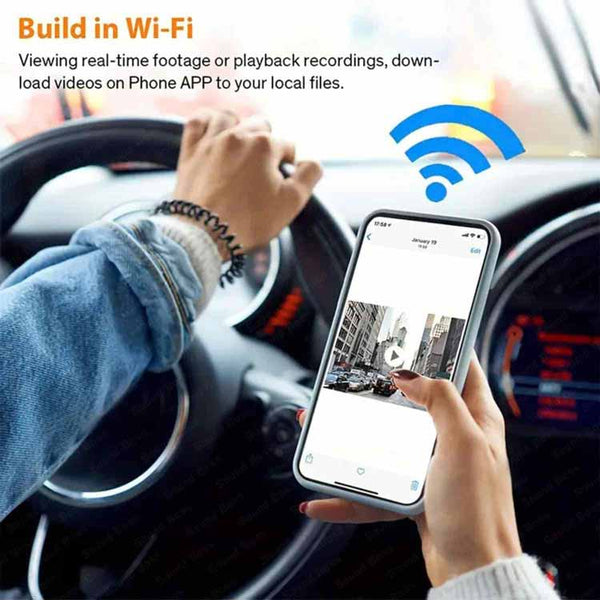 2.5k Night Vision Dual Channel Car Dash Cam with Wide Angle View|G-Sensor|WiFi|App Playback & Share,|Emergency Recording