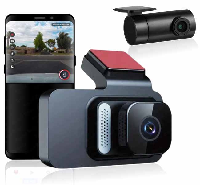 2.5k Night Vision Dual Channel Car Dash Cam with Wide Angle View|G-Sensor|WiFi|App Playback & Share,|Emergency Recording