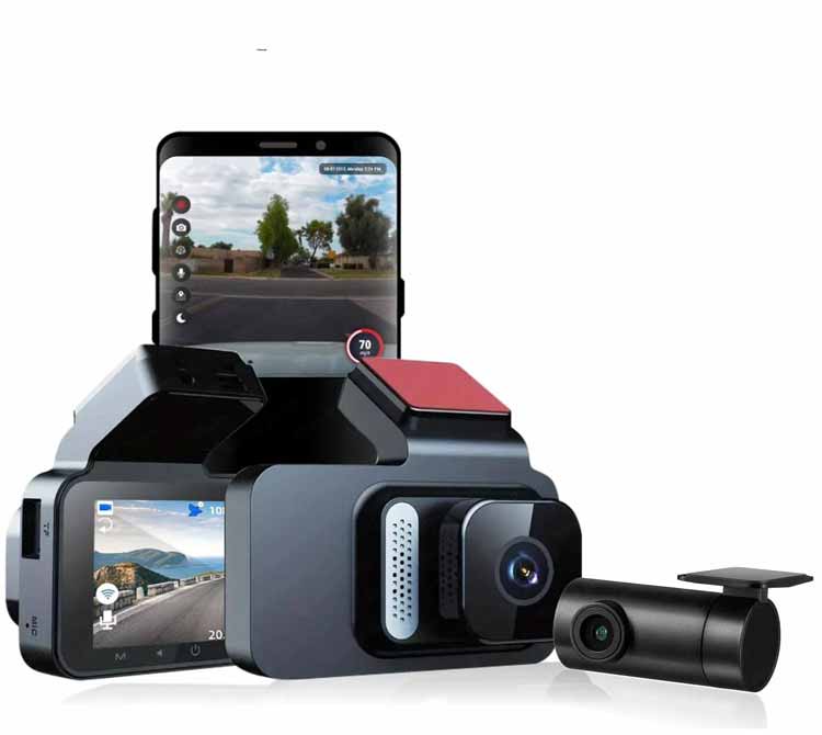 2.5k Night Vision Dual Channel Car Dash Cam with Wide Angle View|G-Sensor|WiFi|App Playback & Share,|Emergency Recording