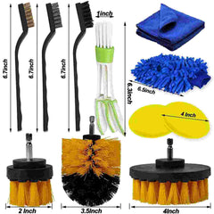 26 PCS Car Detailing Brush Kit Brush Set for Wheel, Exterior Interior Car Cleaning Set (Scrub Pads, Sponges, Detailing Brushes, Washing Mitt, Air Vent Brush, Cleaning Cloth)