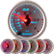 Auto Gauge Mechanical Vacume Pressure BOOST Gauge (W/SENDER) 2 inches 7-color backlight