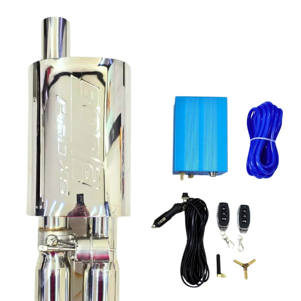 Car Carbon Double Tip Valvetronic Exhaust Remote With Vacuum Valve
