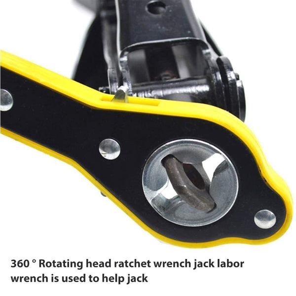 Car Tyre Jack Ratchet Wrench 360° Labor Saving Handle For Scissor Jack & Tire Change