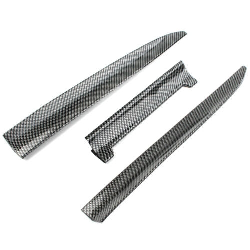 3 Pcs Carbon Fiber PVC Car Rear Wing Lip Spoiler Tail Trunk Roof Trim Universal