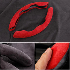 2pcs Universal ABS Style Car Steering Wheel Booster Cover Non-Slip Left & Right Side-Red