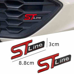 1pc ST Line 3D Metal Emblem Badge Stickers For Car Truck Bike