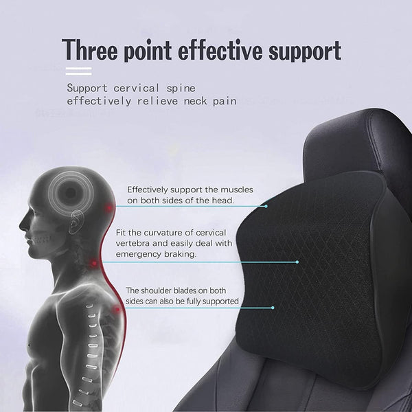 1 Pc Memory Foam Car Neck Pillow – Ergonomic Headrest Support