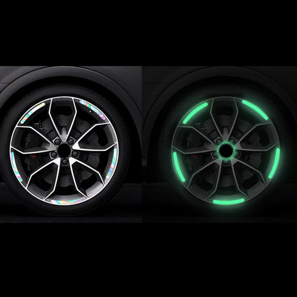 20 Pcs Mix Color Car Wheel Reflective Rim Stickers Luminous Safety Strips For Cars & Bikes