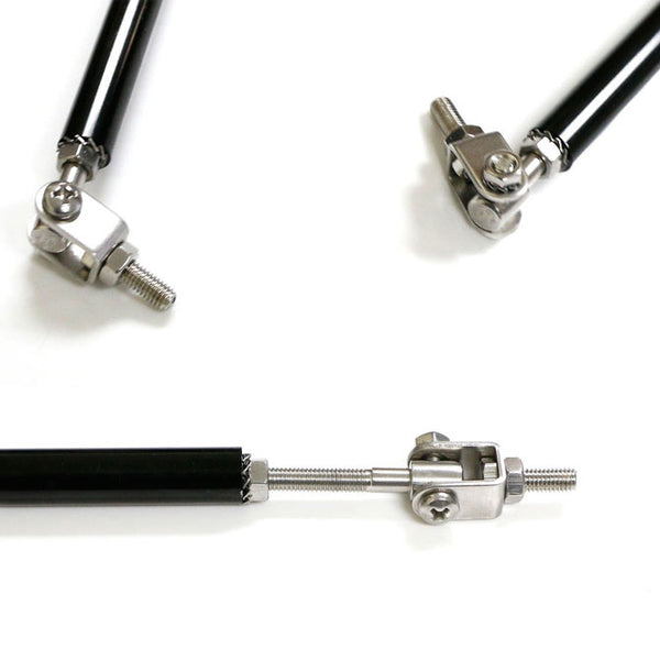 2pcs Black MEDIUM Adjustable Universal Front Rear Bumper Lip Splitter Strut Brace Rod Support Bar