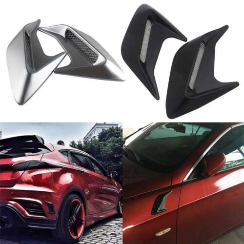 2PCS Black Universal Car Auto Decorative Air Scoop Flow Intake Hood Vent Bonnet Fender Mesh