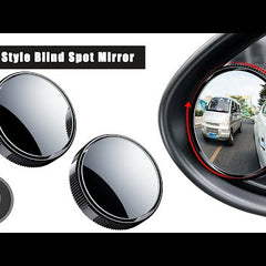 2pcs Car Blind Spot Mirror, 2 inch Reusable Round HD Glass Convex 360 Wide Angle Side Rear View Side Mirror with Sucker for Cars SUV and Trucks Black