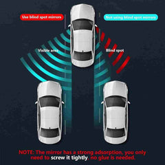 2pcs Car Blind Spot Mirror, 2 inch Reusable Round HD Glass Convex 360 Wide Angle Side Rear View Side Mirror with Sucker for Cars SUV and Trucks Black