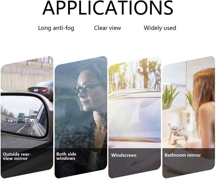 2PCS Car Rearview Mirror Film, HD Nano Film Anti Fog Film Car Rear View Mirror Waterproof Film Protective Film Anti Glare Rain-Proof Anti Water Mist Protector for Car Mirrors (Oval)